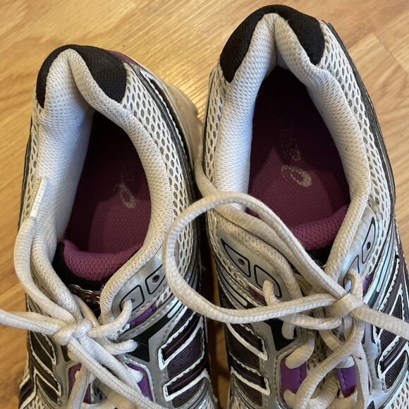 Asics Womens 8.5 Purple Gel T2N8N‎ Athletic Running Shoes Sneakers White - Picture 4 of 12